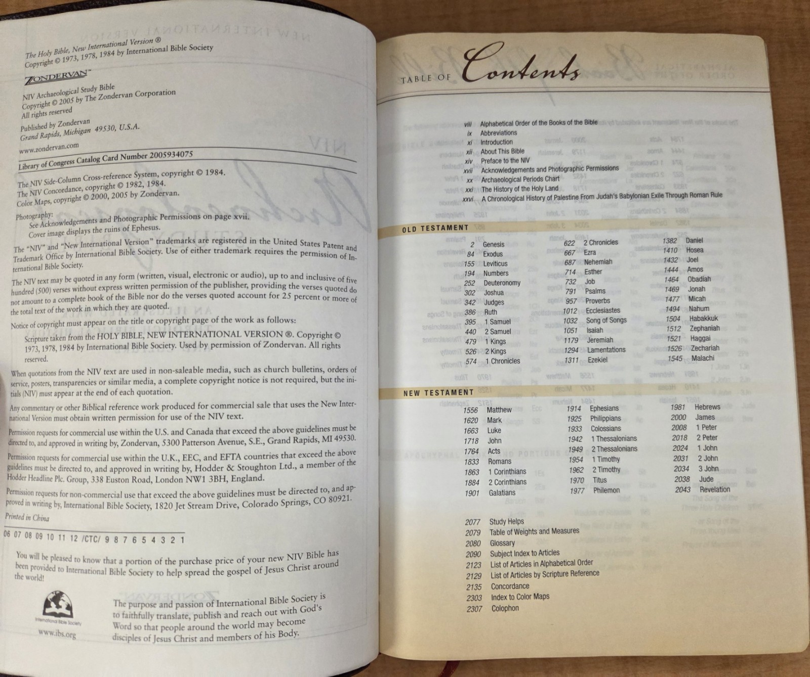 Zondervan NIV Archaeological Study Bible 2005 Bonded Leather Burgundy VG