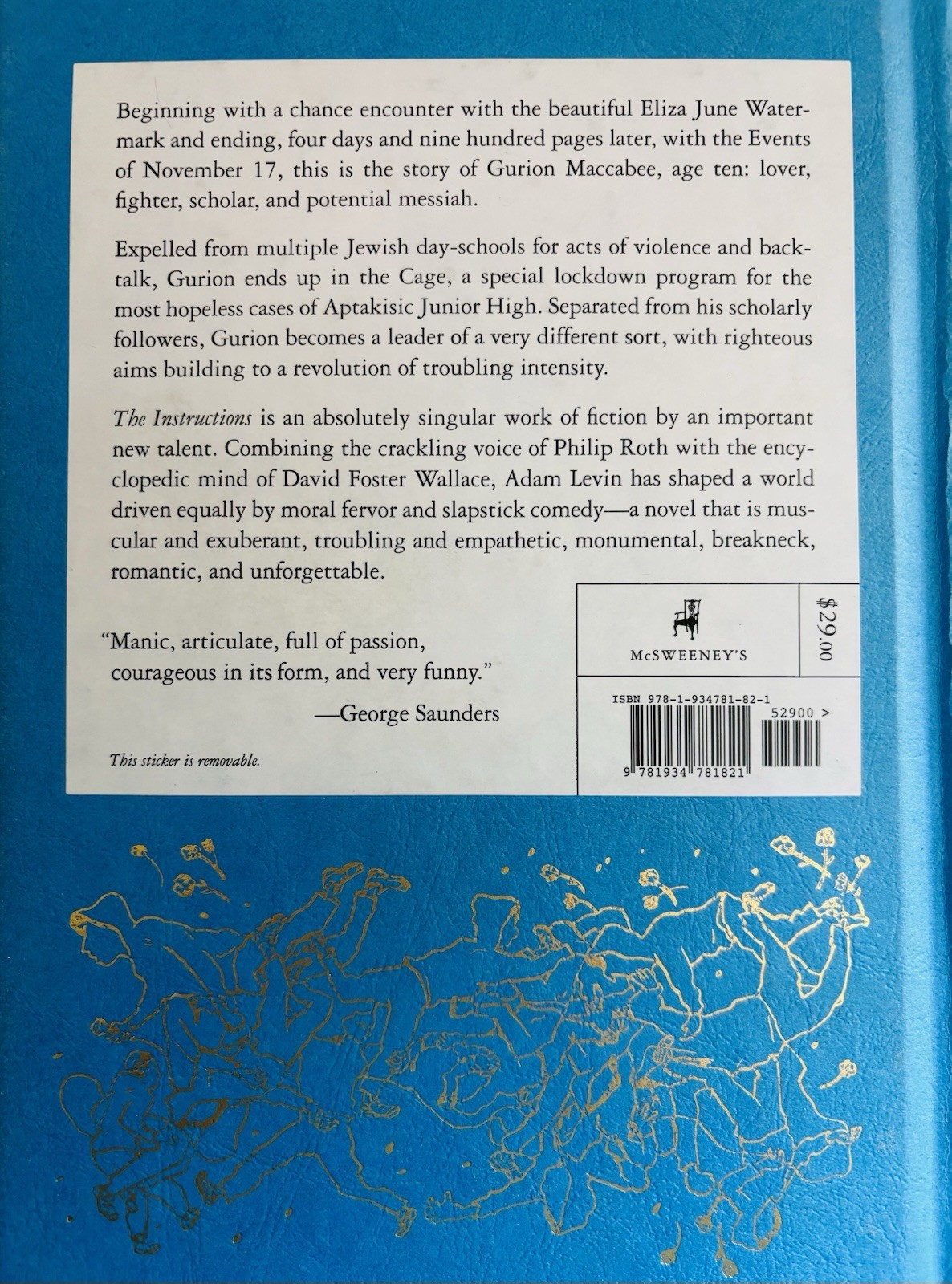 Adam Levin THE INSTRUCTIONS McSweeney’s 2010 Rare HTF Blue Gold Cover Very Good