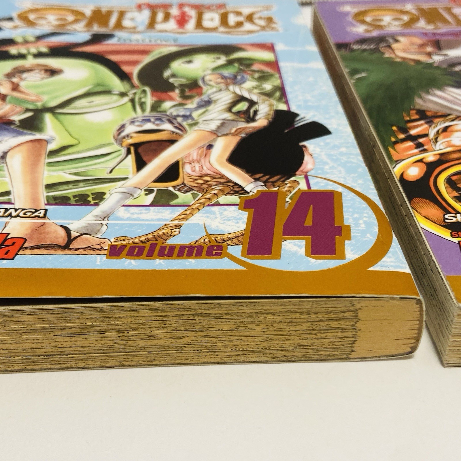 One Piece Vol. 14 + 21 Utopia & Instinct Oda 2007 Manga Gold Foil Rare Books