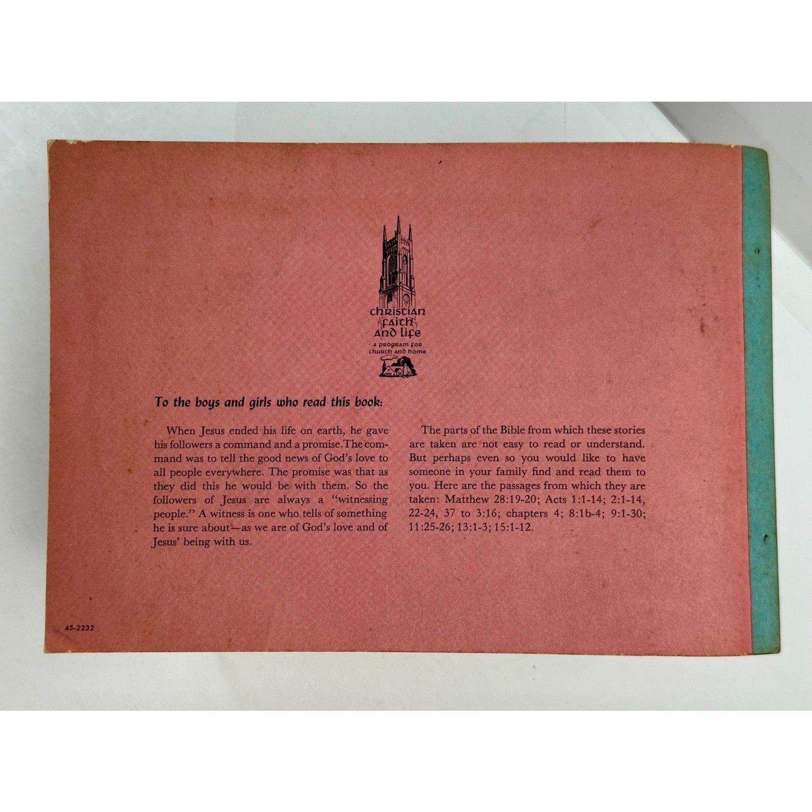 Book People Of The Way by Edith J. Agnew 1952 The Westminster Press