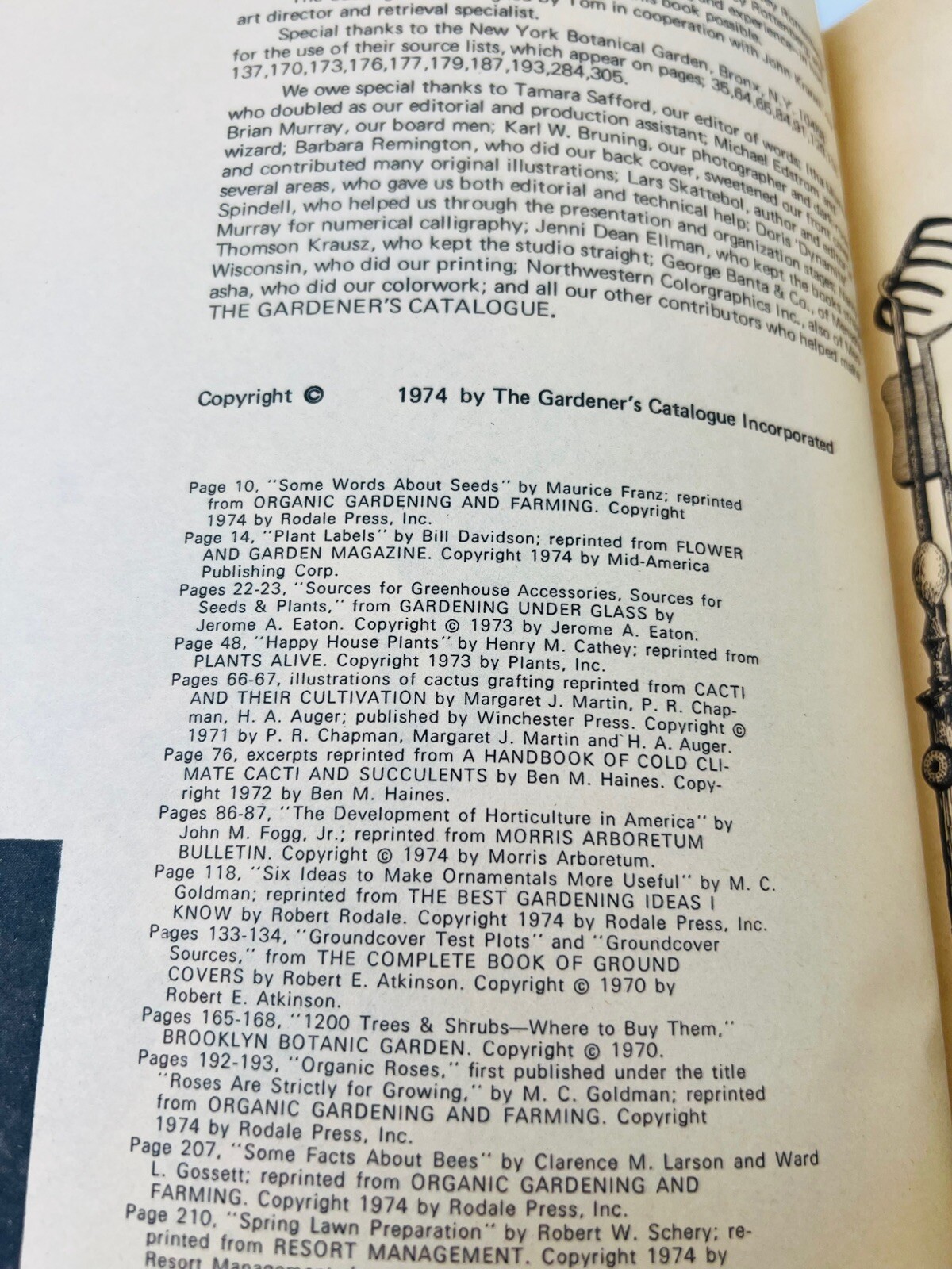 THE GARDENER’S CATALOGUE: LIKE NEW, ILLUSTRATIONS ON ALL 340 PAGES. 1974