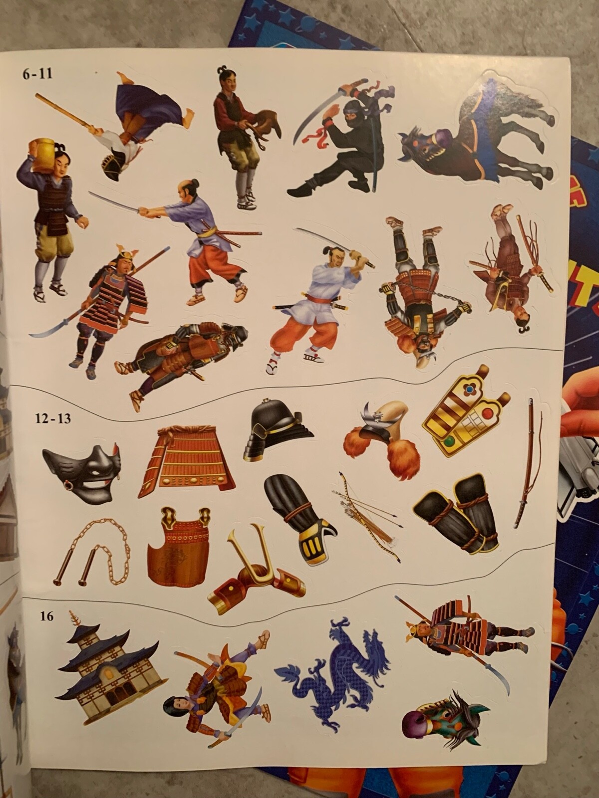 2 Awesome Adventures Reusable Sticker Book – ASTRONAUTS & SAMURAI. Unused!