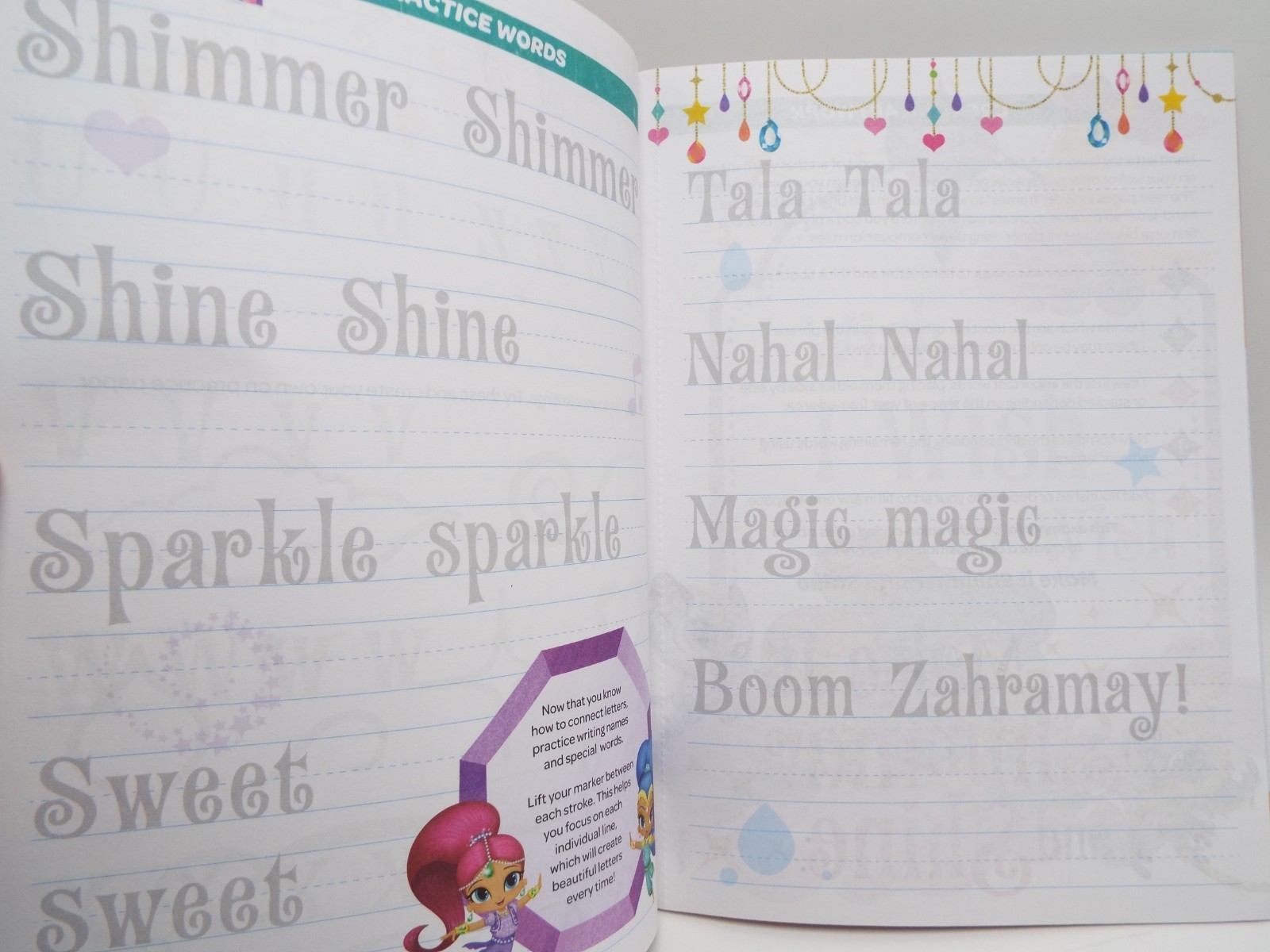 2 Shimmer and Shine books: Shapes & Colors / Hand Lettering Pre-K Workbook NEW*
