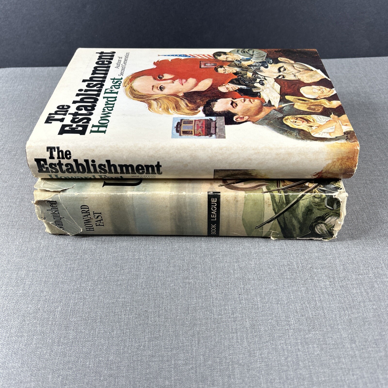 Howard Fast Establishment & The Unvanquished 1942 Vintage 2 Book Lot