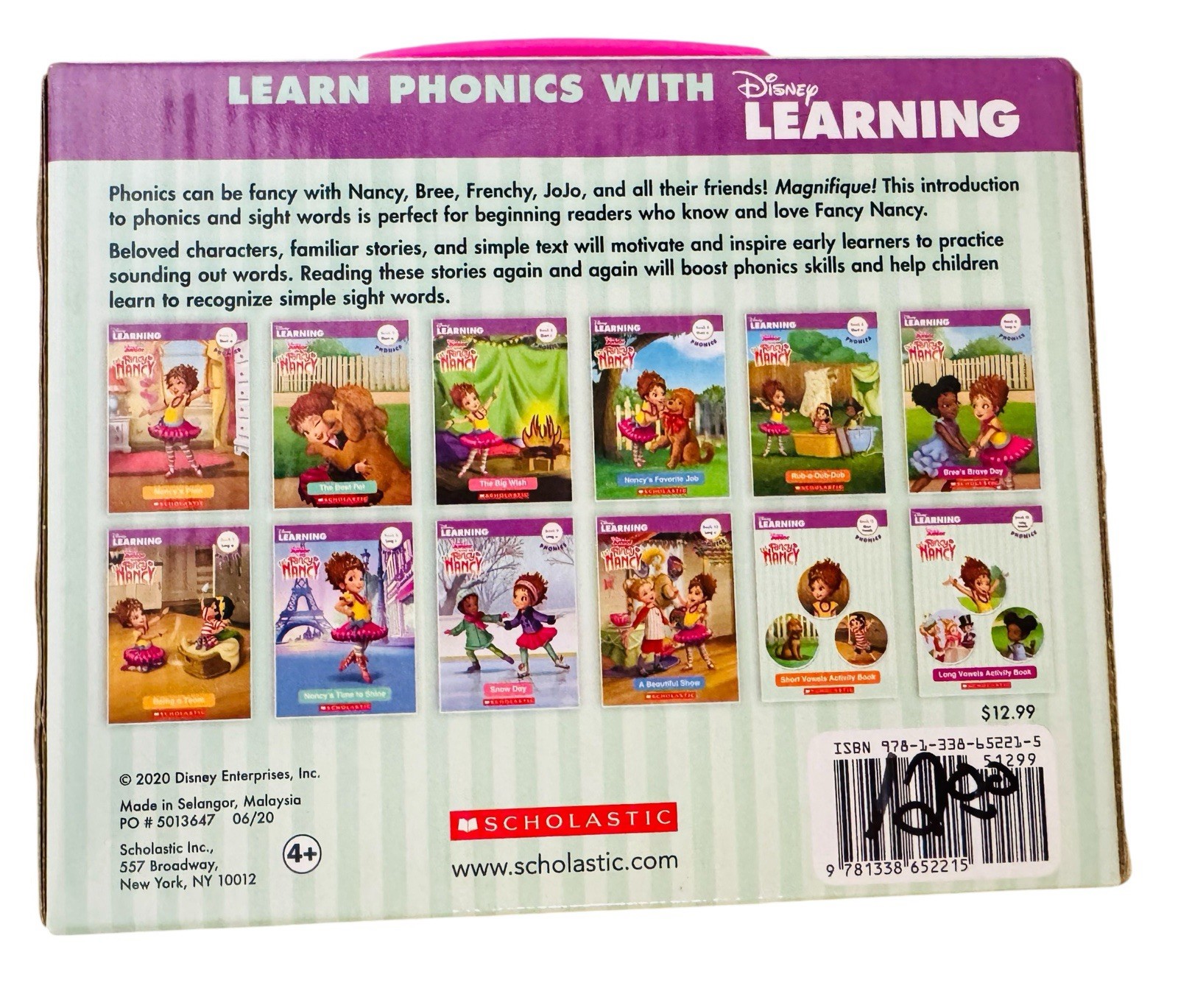 Complete Set of 12 Disney Junior Fancy Nancy Phonics Reading Program w/ Box!
