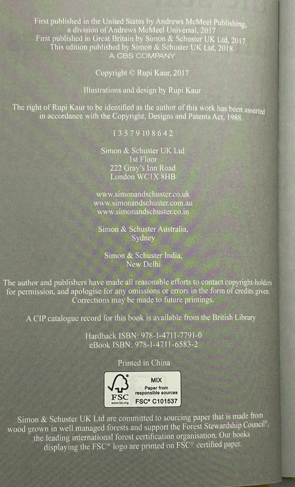 The Sun and Her Flowers by Rupi Kaur SIGNED 1st UK Hardcover