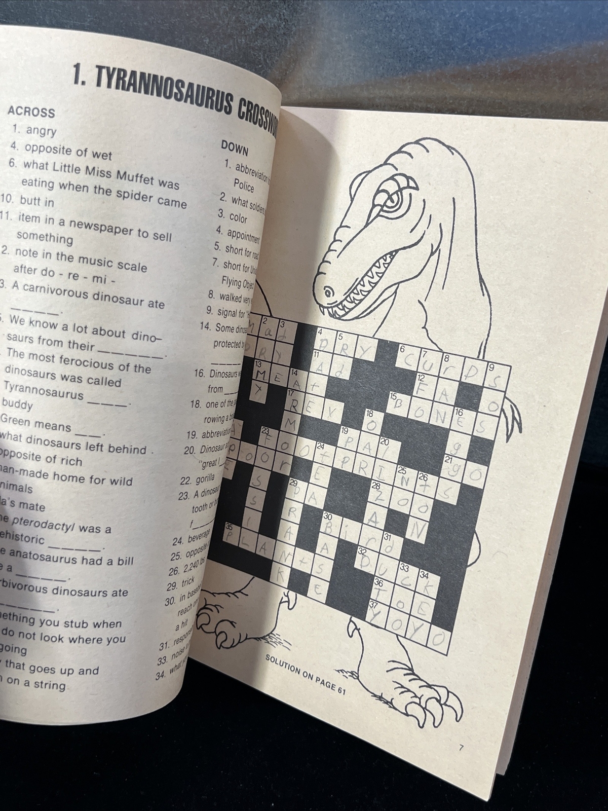 Vintage 1976 Dinosaur Puzzles Activities Barbara Seuling Xerox Education Pub.