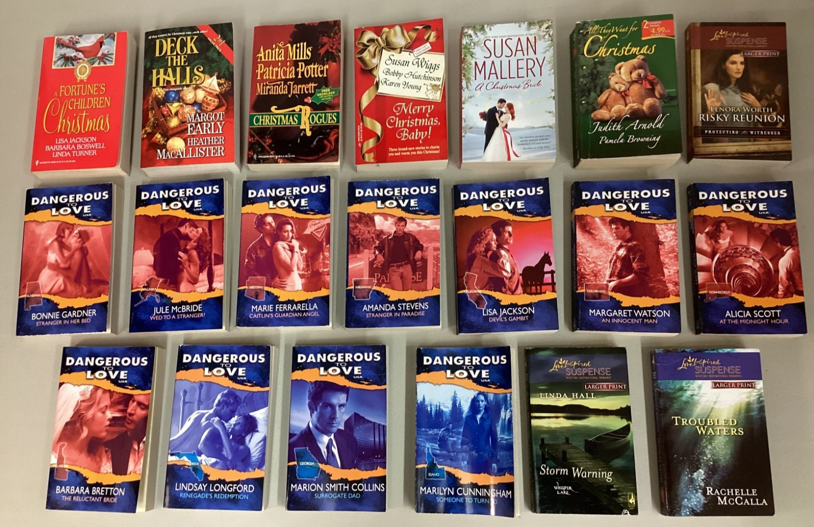 LOT OF 62 MISC HARLEQUIN/SILHOUETTE ROMANCE BOOKS~PB~Christmas/DangerousToLove +