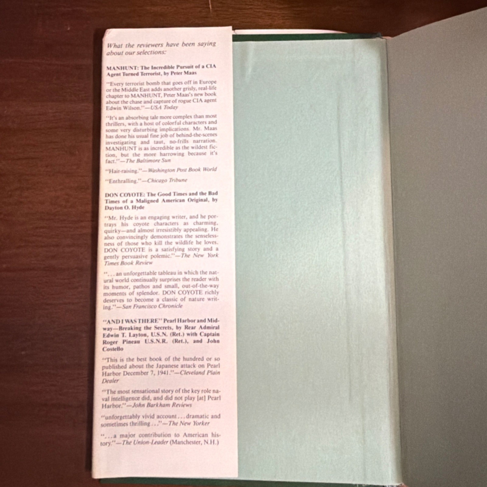 TSR The Select Reader, HC 1986 DJ, Nonfiction True Crime History Travel