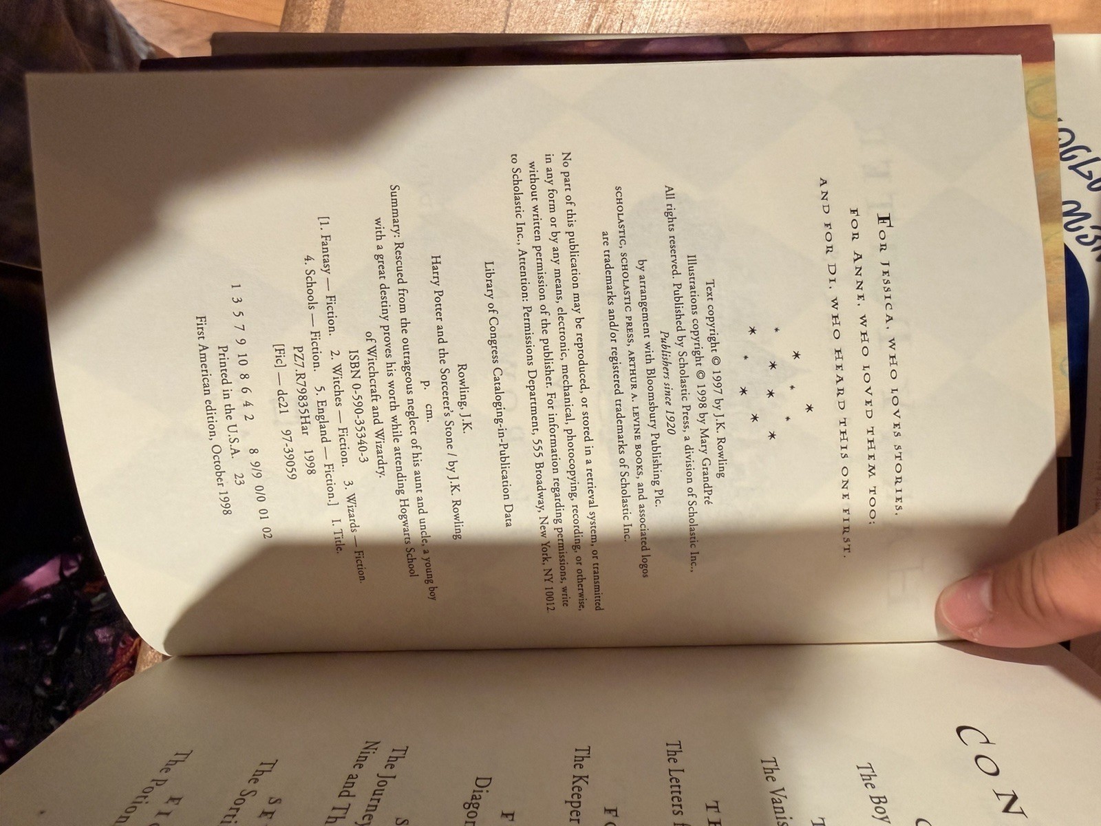 Harry Potter and the Sorcerer’s Stone by J. K. Rowling (1998, HB) First U. S. Ed