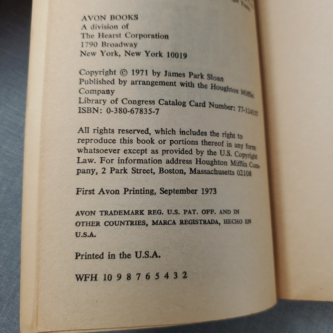 War Games James Park Sloan 1973 Vintage Paperback Book