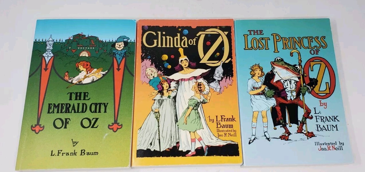 Lot Of 3 OZ Books Emerald City Lost Princess Glinda By Frank L. Baum Soft Cover