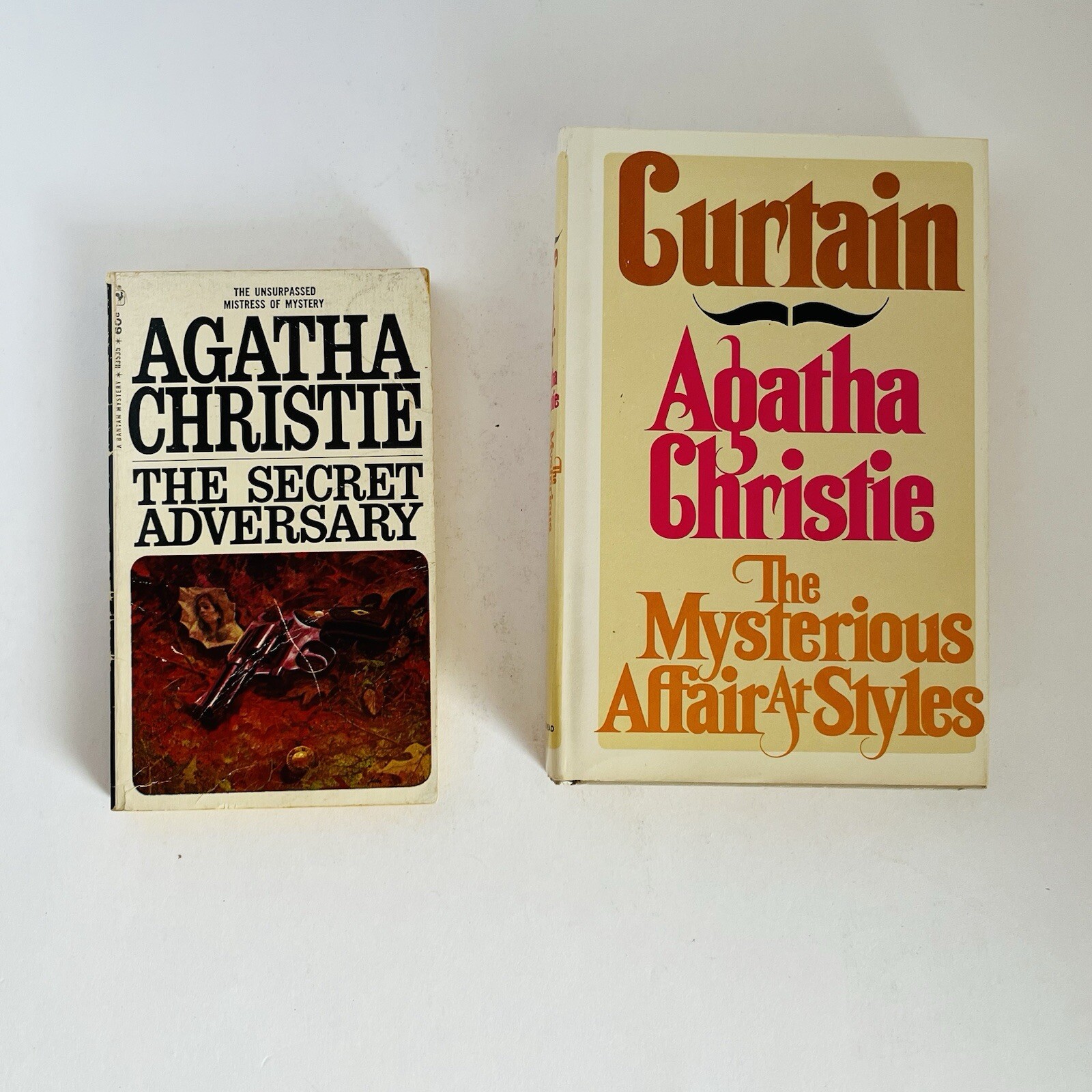 Vintage Agatha Christie Book Lot 2 Curtain Mysterious Affair Styles Secret Adv P