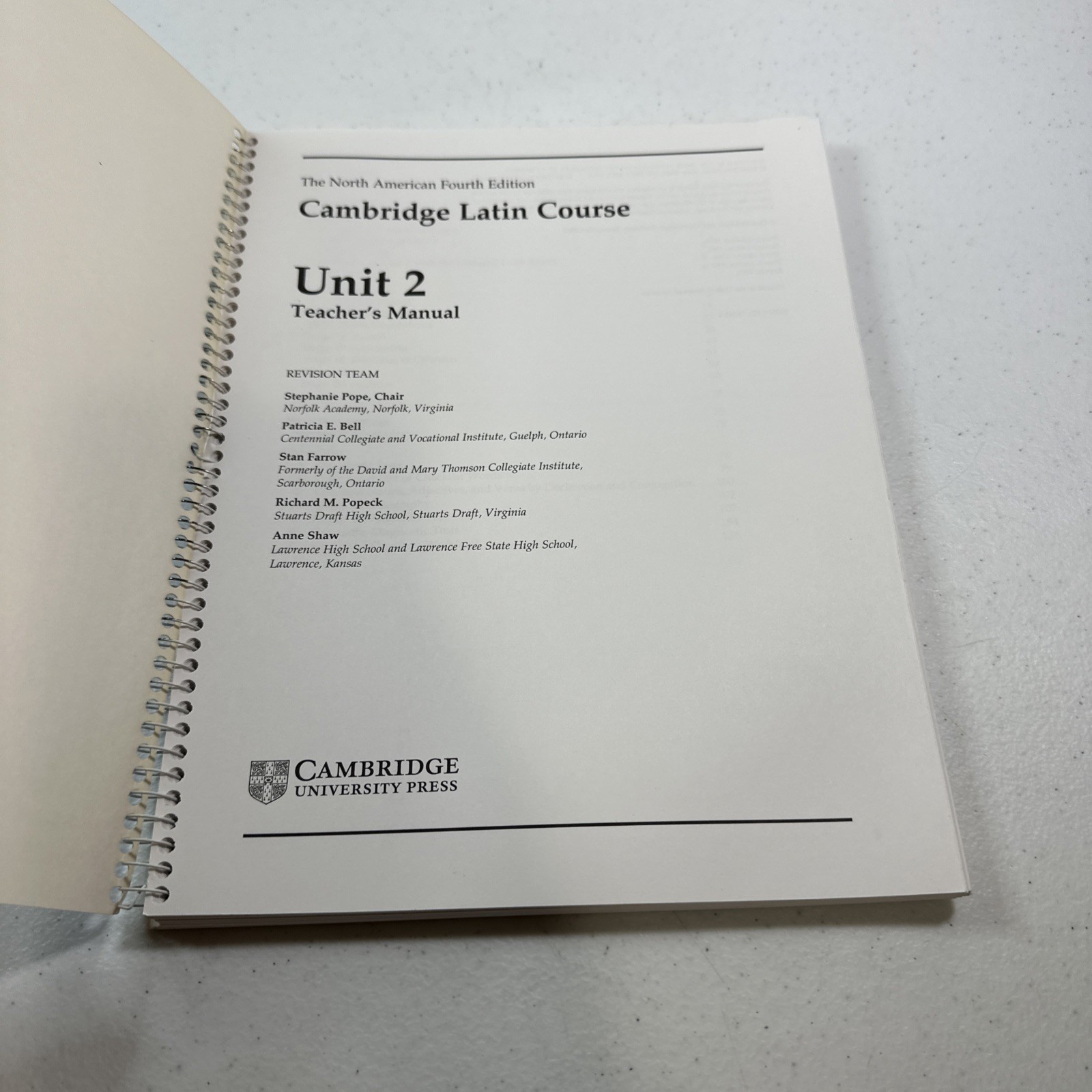 Cambridge Latin Course Unit 2 Teacher’s Manual North American edition (North Ame