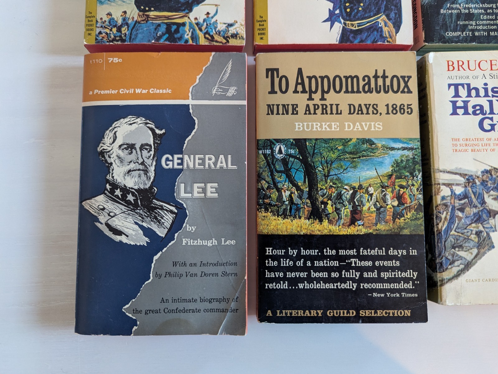 Lot of 12 Vintage Civil War History Paperback Books Bruce Catton Lee Combat Set