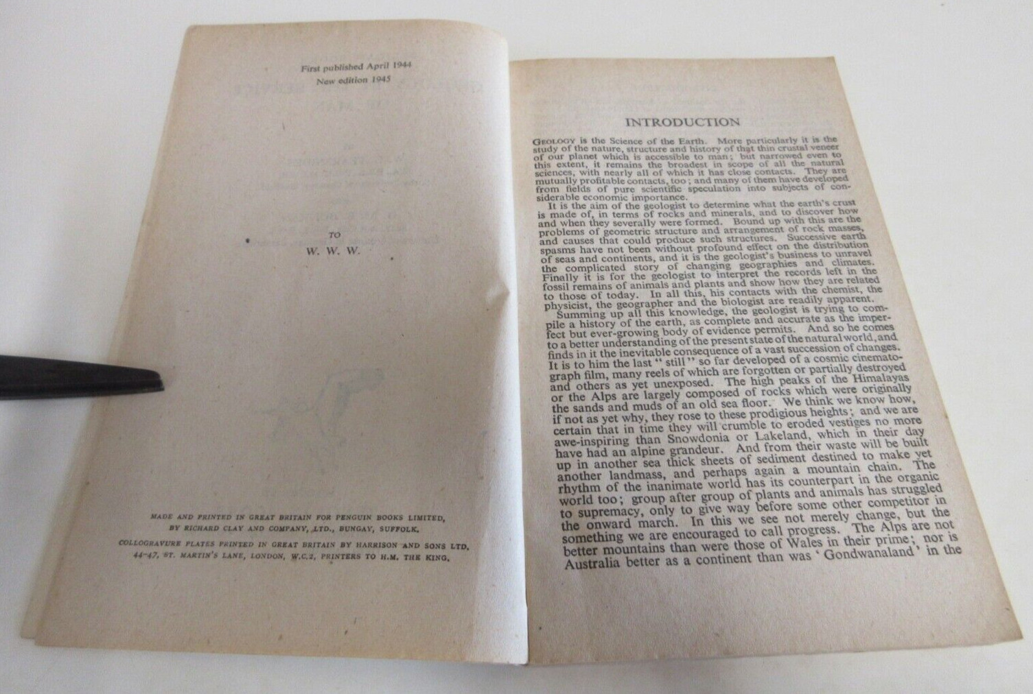 Geology in the Service of Man – Fearnsides & Bulman – Pelican – 164 Pages – 1945