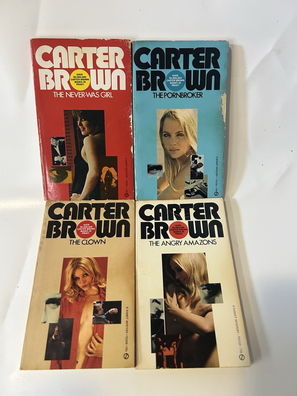 Carter Brown Mystery Series Vintage Paperback Lot Signet Crime Novels