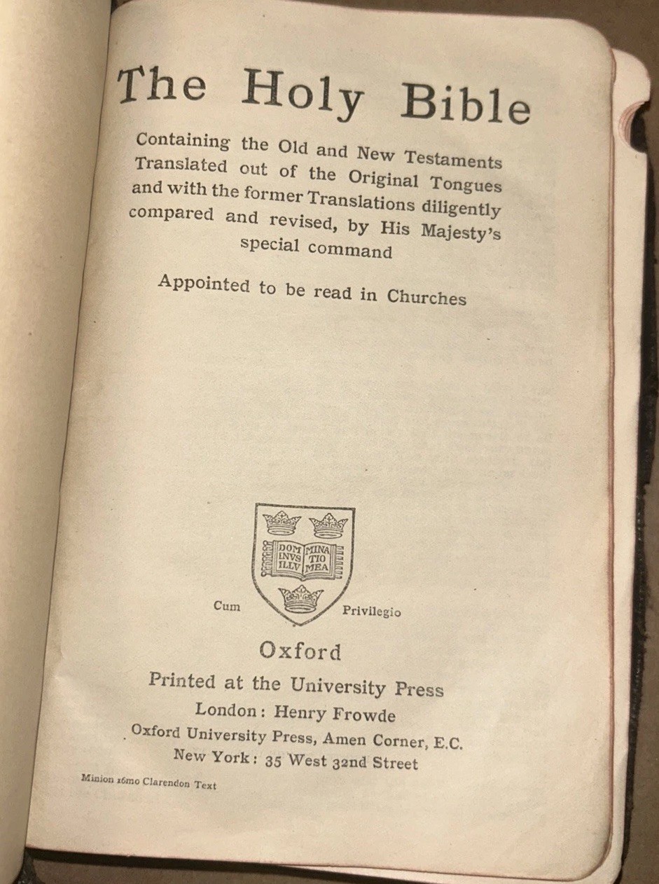 Vintage Holy Bible Oxford India Paper Printed England Leather Bound Indexed