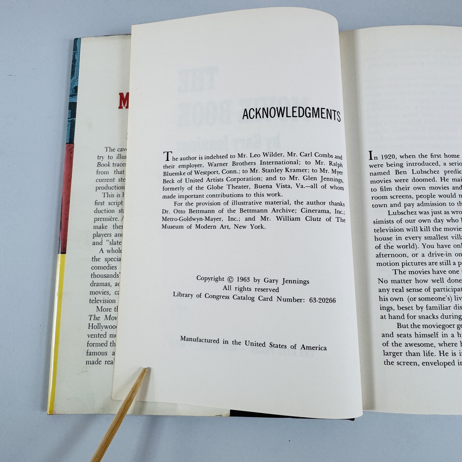 The Movie Book – Gary Jennings 1963 Illustrated Hardcover Dial Press