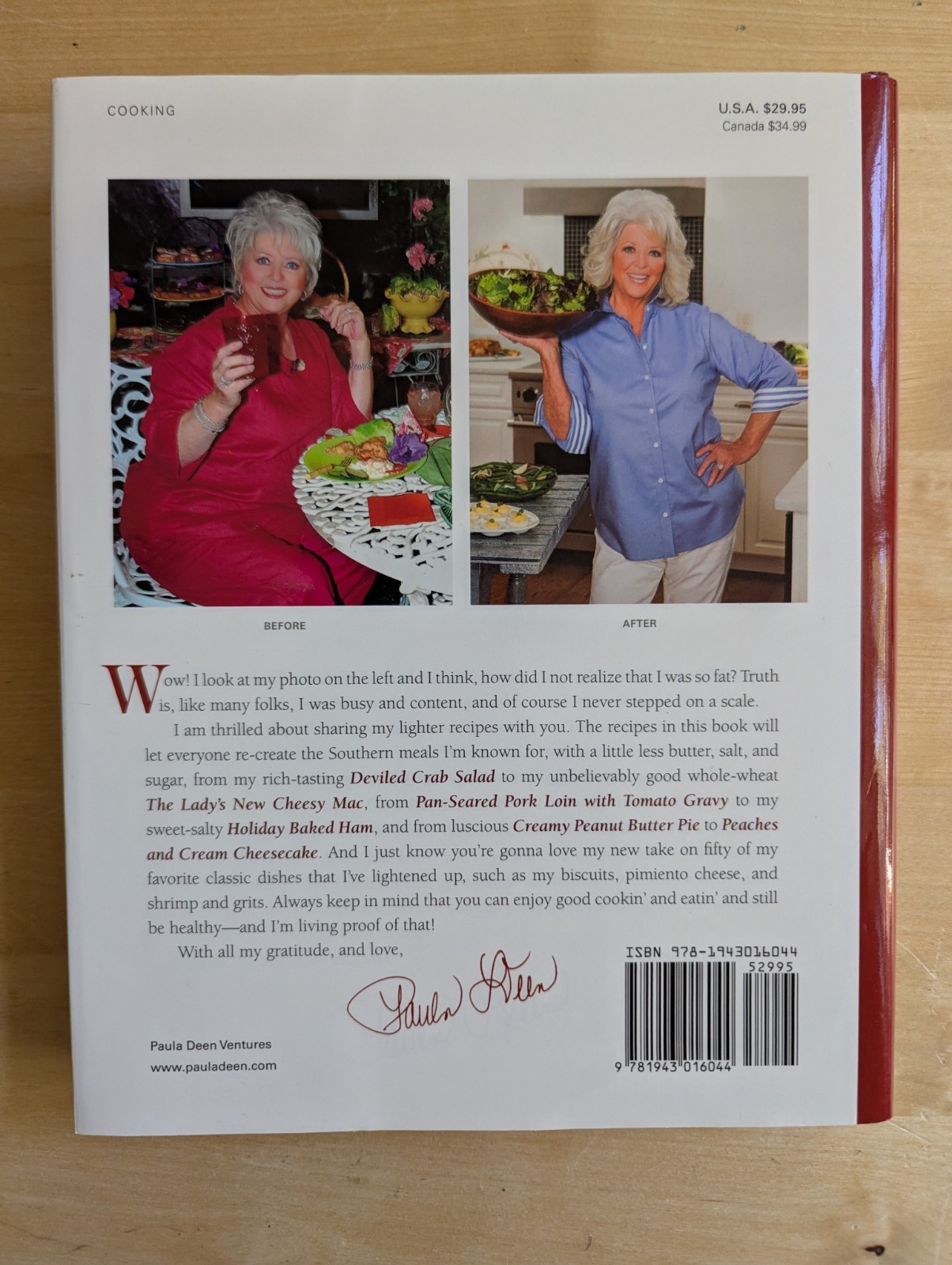 Paula Deen Cuts The Fat: Paula Deen (Signed) & Melissa Clark, HCDJ 1st Ed. 2015