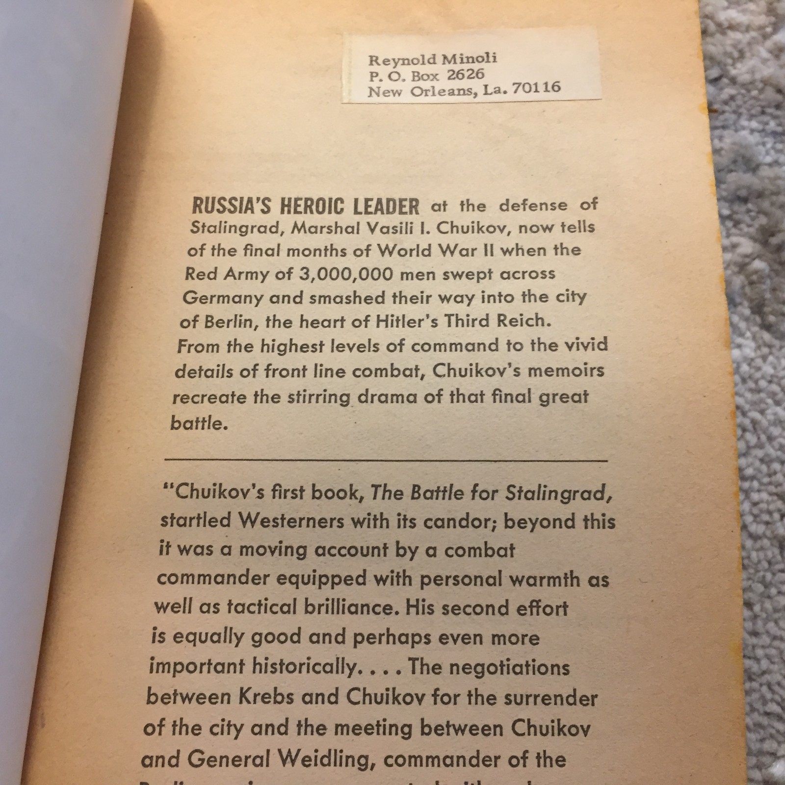 The Fall Of Berlin Military History Paperback Book by Marshal Vasili I. Chuikov