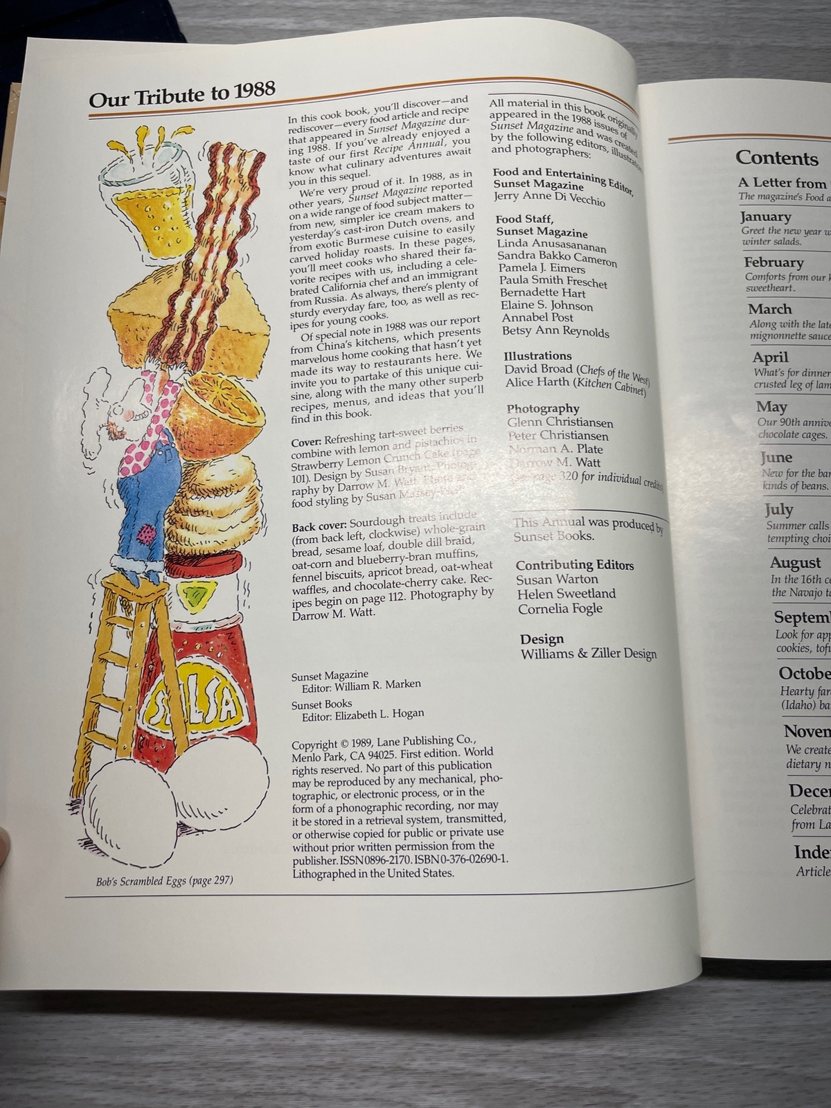 1989 Sunset Magazine Recipe Annual Cookbook All Recipes from 1988 Magazine