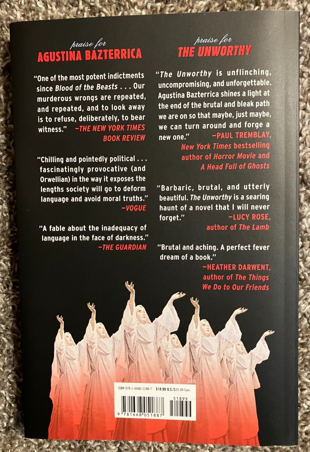 Unworthy by Agustina Bazterrica (2025 Trade Paperback) – Excellent