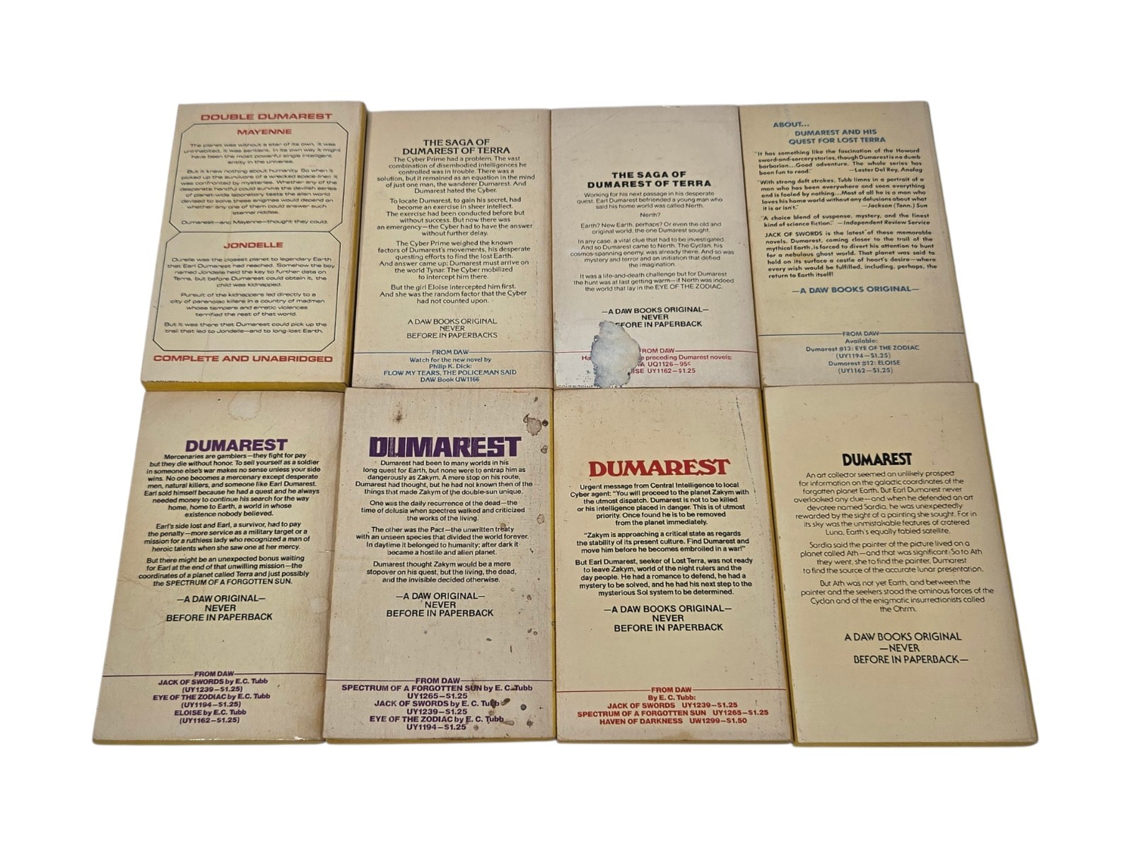 E.C. Tubb Dumarest of Terra Paperback Books Lot of 16 DAW FIRST PRINTING Sci-Fi