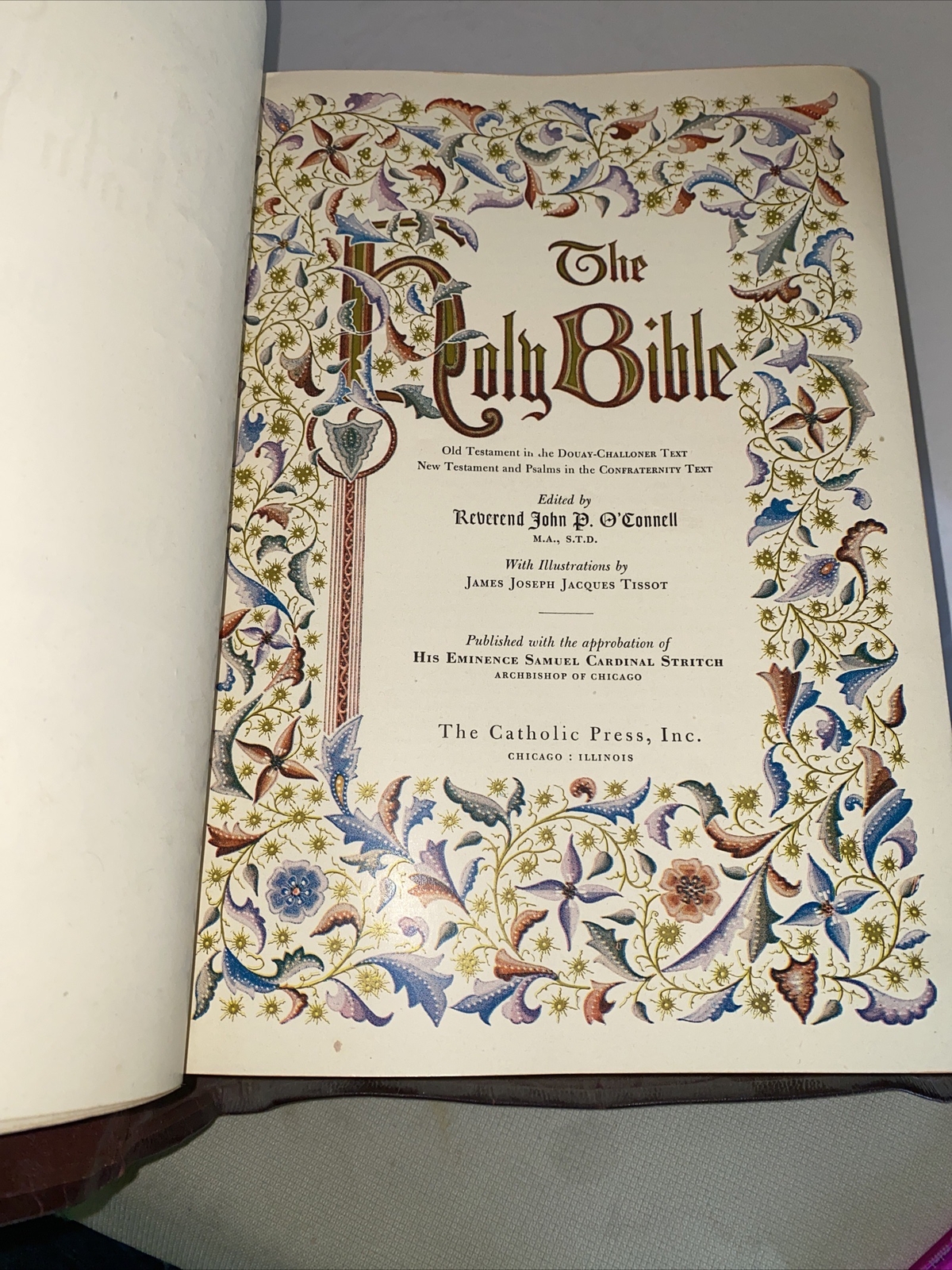 The Catholic Press Family Edition of the Holy Bible 1950 John P O’Connell VGC