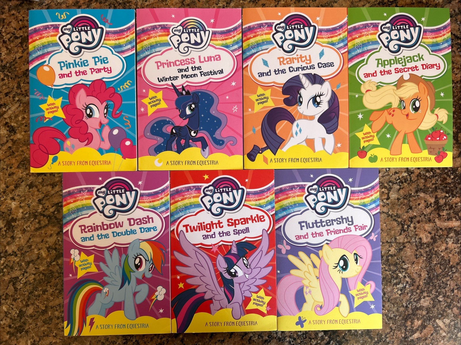 My Little Pony 7 PB Story Books With Activity Pages UK Editions NEW