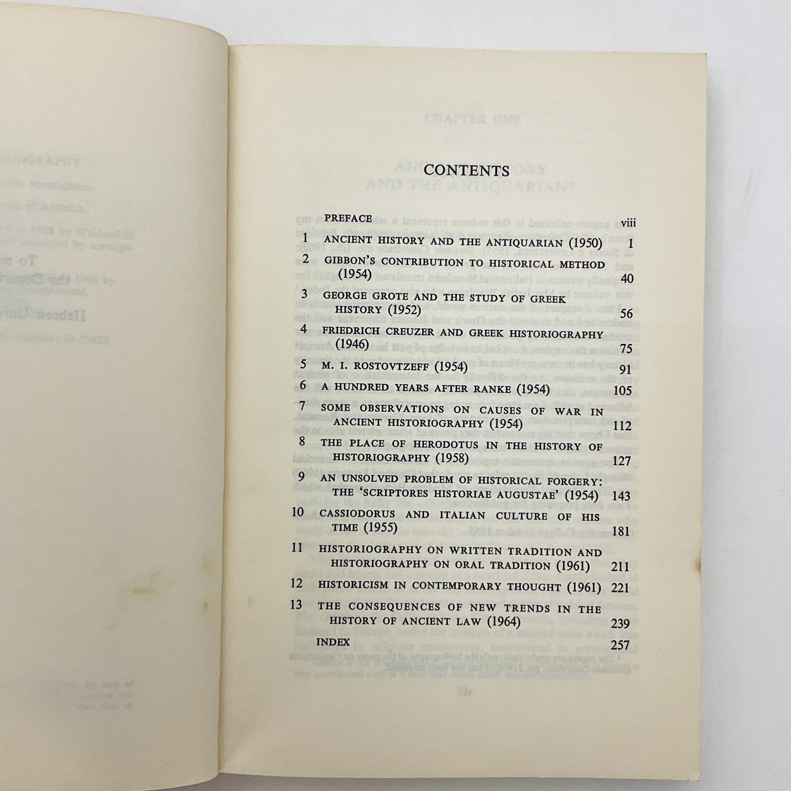 Studies in Historiography Academic Paperback Book A D Momigliano 1966