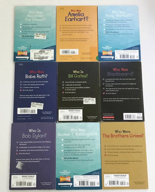 Who Was? What Is? Where Is? Book Lot 47 History Biography Paperbacks No Repeats