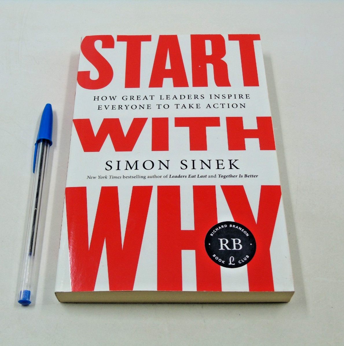 Start With Why By Simon Sinek Note and SIGNED By Richard Branson Book Club Edit