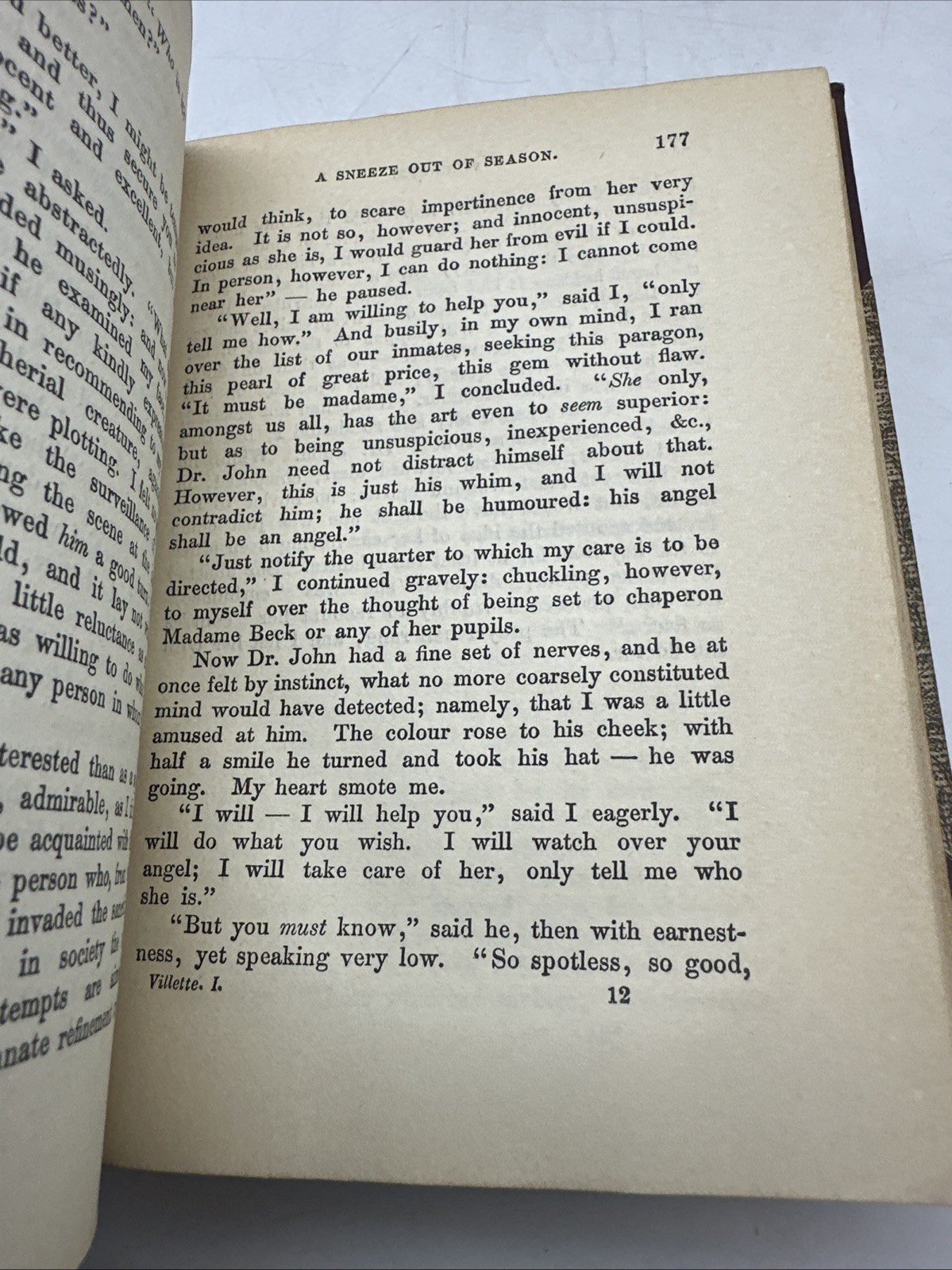 Charlotte Bronte Villette Vol I-II Victorian Cloth Antique Book Set (31-8)