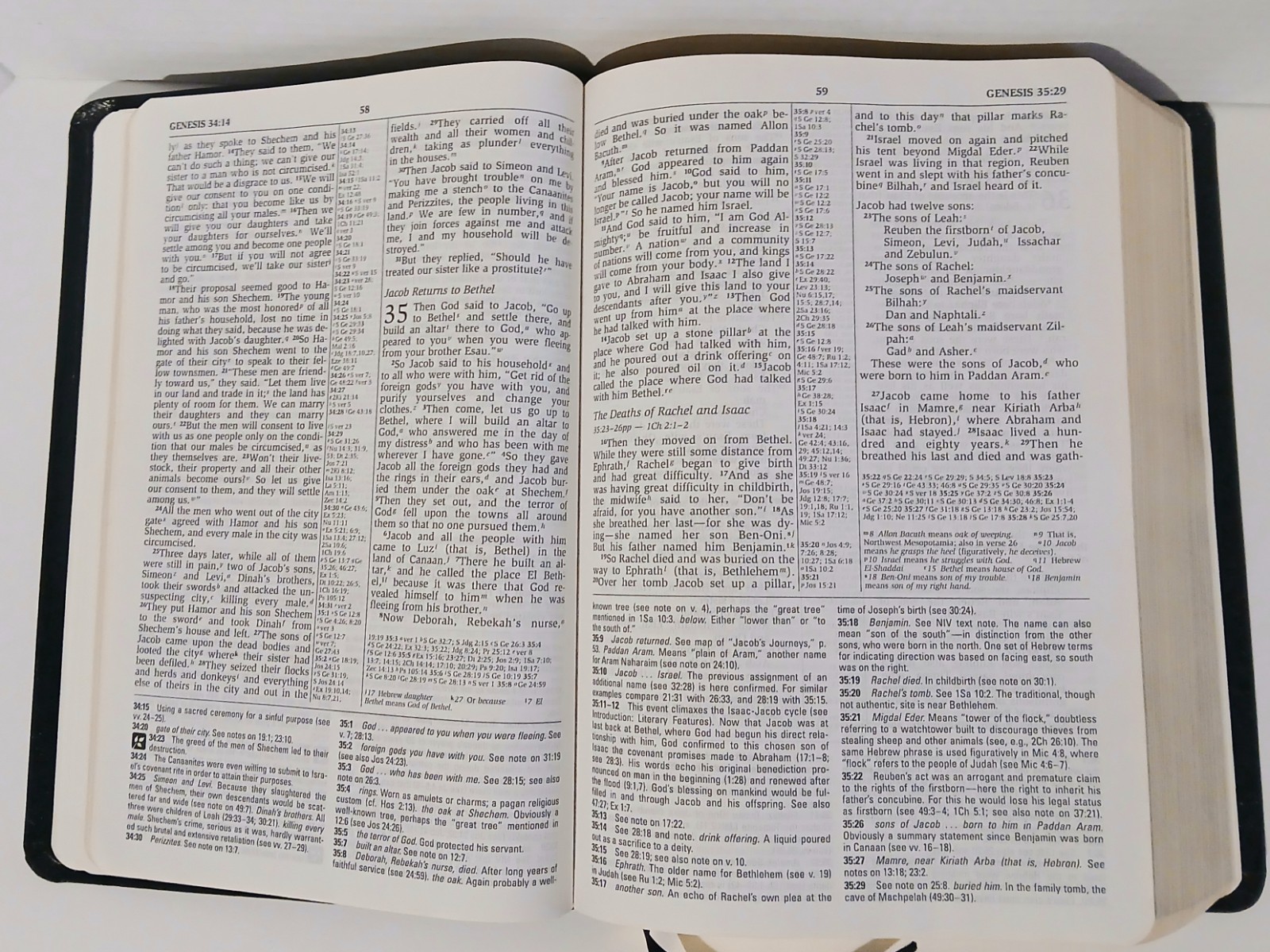 The NIV Study Bible 10th Anniversary Ed Bonded Leather Black Red Letter 1995