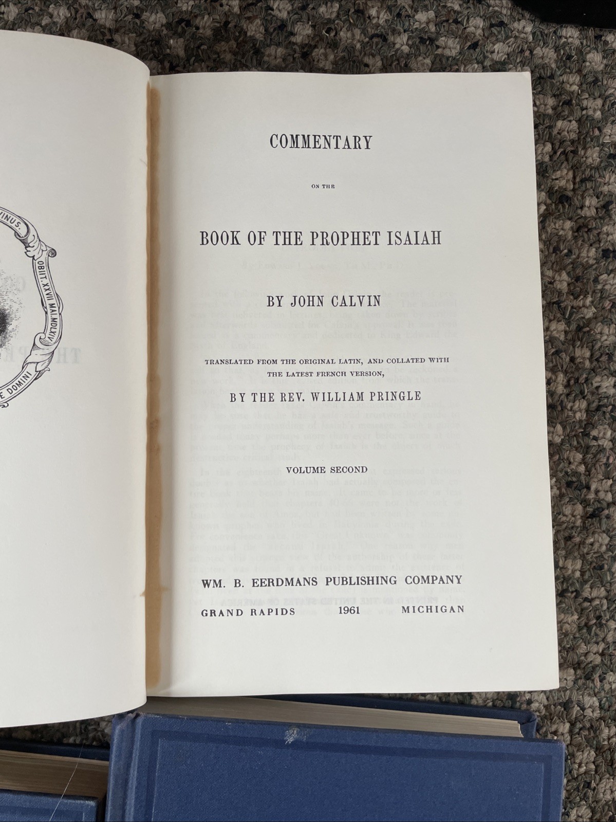Calvin’s Commentary on Isaiah 4 Volume Set Eerdmans Hardback