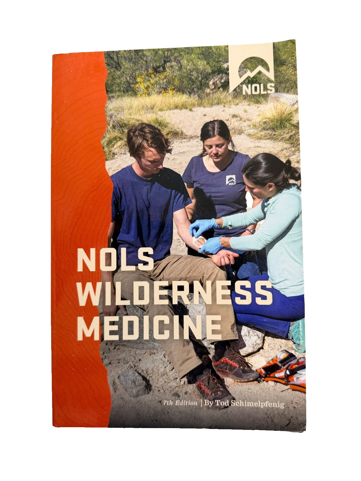 NOLS Wilderness Medicine 7-Pc Bundle 3 Books Nalgene Flag Bandana Patch WFA WFR