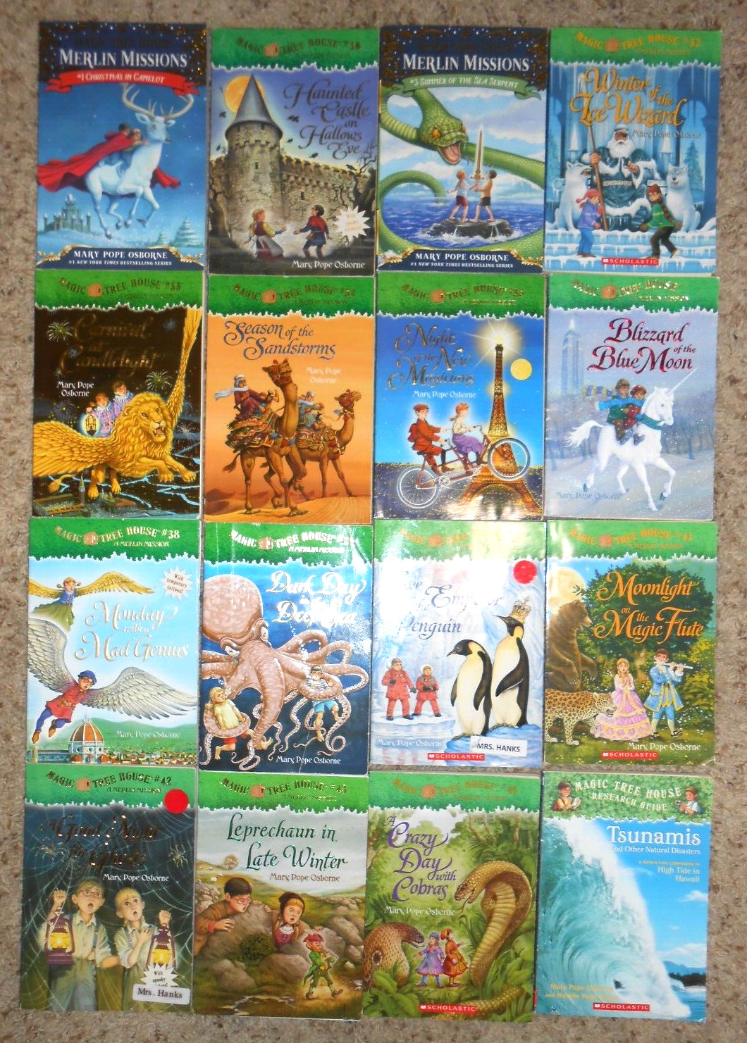 16 Mary Pope Osborne MAGIC TREE HOUSE Merlin Missions & Fact Tracker- TPB VGC
