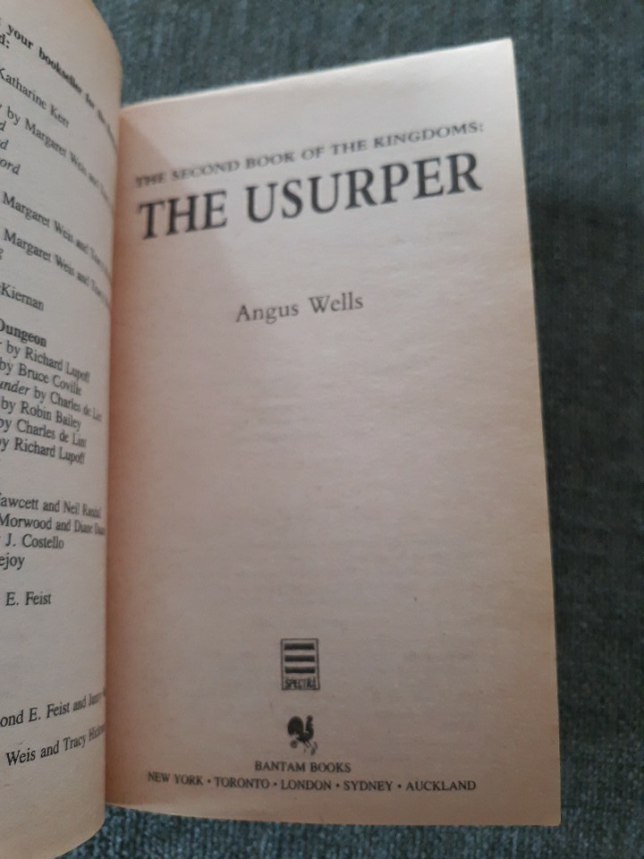 Angus Wells, 4 Fantasy PB, Kingdoms, Yesterday’s Kings, Guardian, Acceptable +