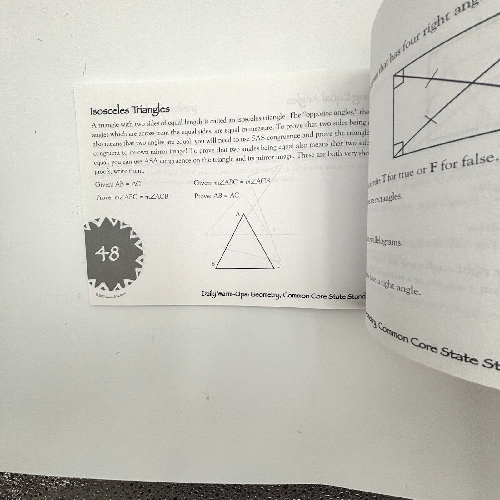 Daily Warm-Ups Geometry – 150+ CCSS Activities, Walch Education (2012, PB)