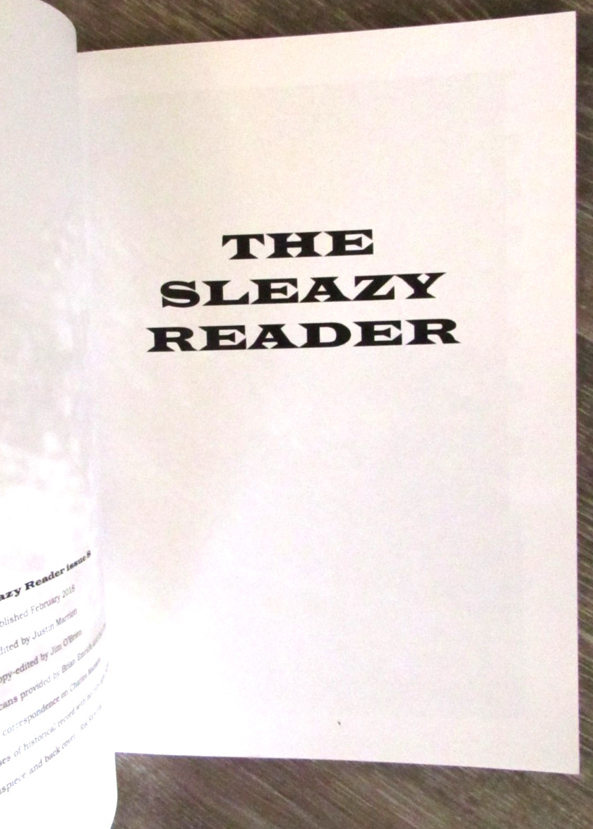 The Sleazy Reader Issue 8 – Fanzine for Vintage Adult by Justin Marriott (2018)