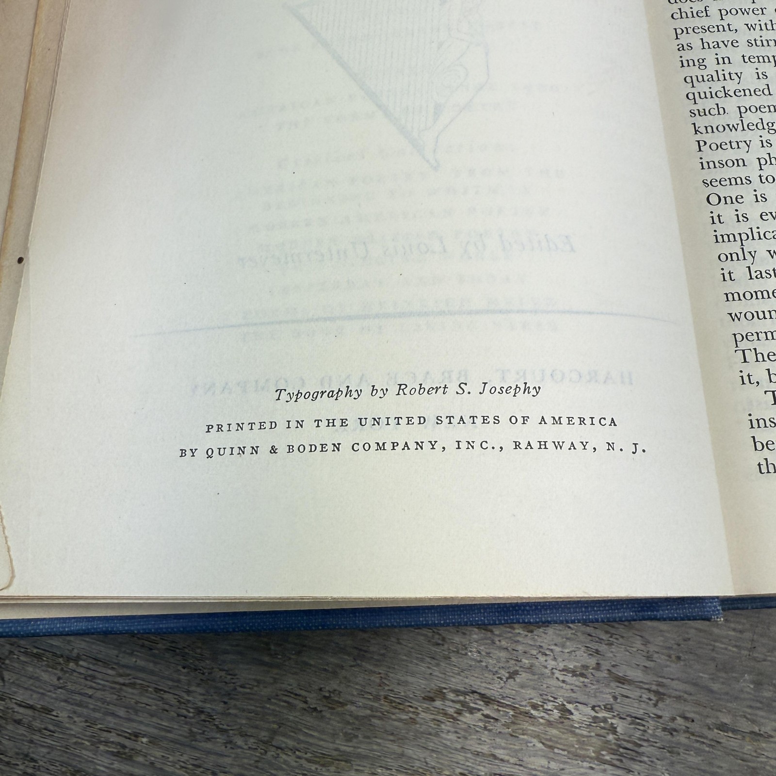 Vintage 1932 Book of Living Verse Louis Untermeyer Harcourt Brace Poetry HC
