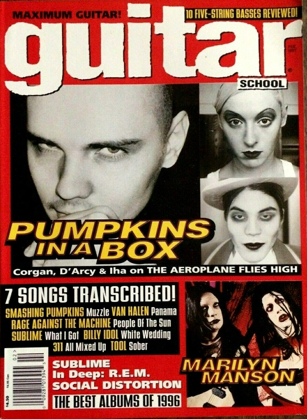 Maximum Guitar School Magazine February 1997 Billy Corgan Smashing Pumpkins NEW!