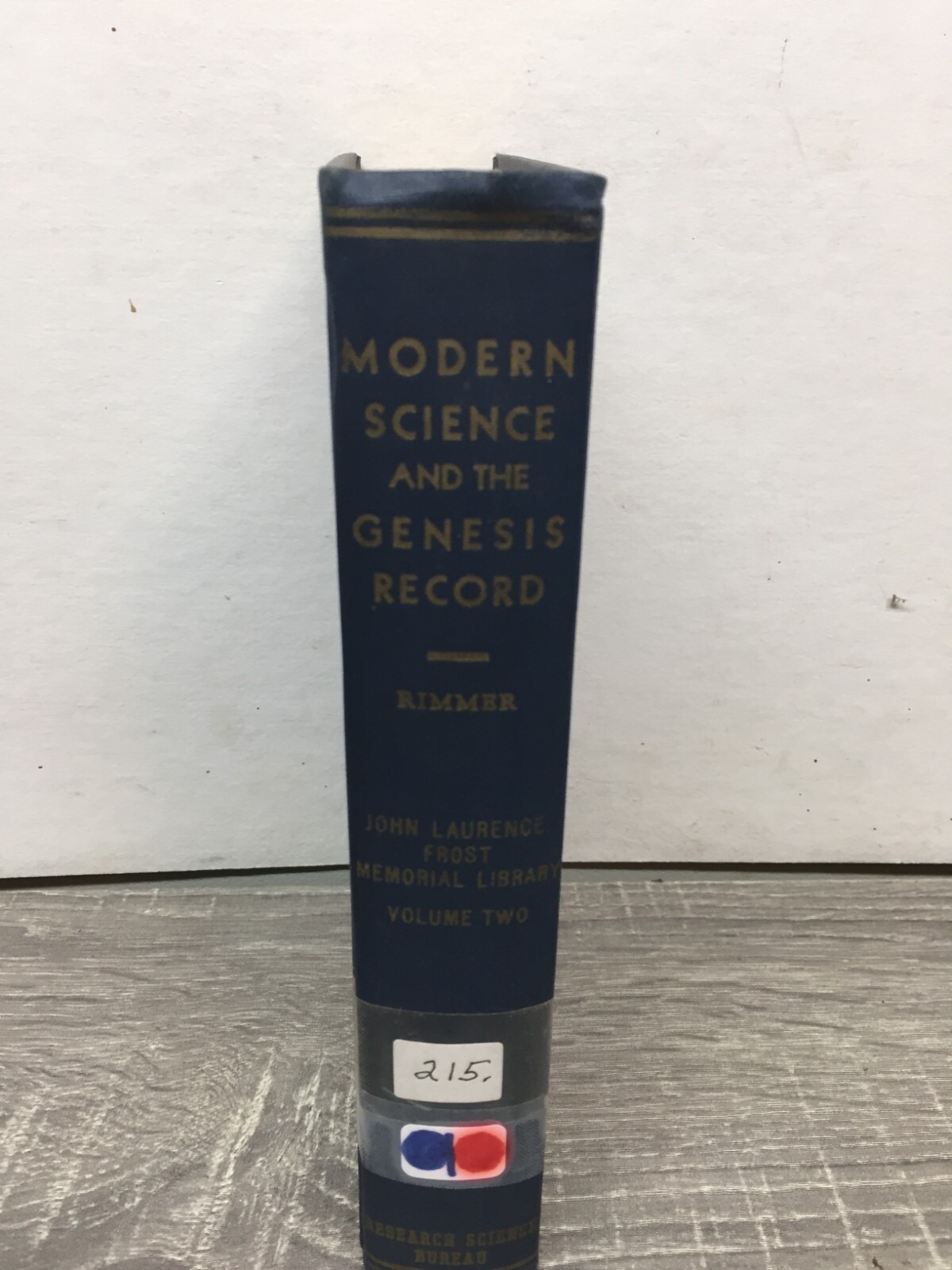 Modern Science and the Genesis Record by Harry Rimmer 13th Edition 1945 HC EXLIB