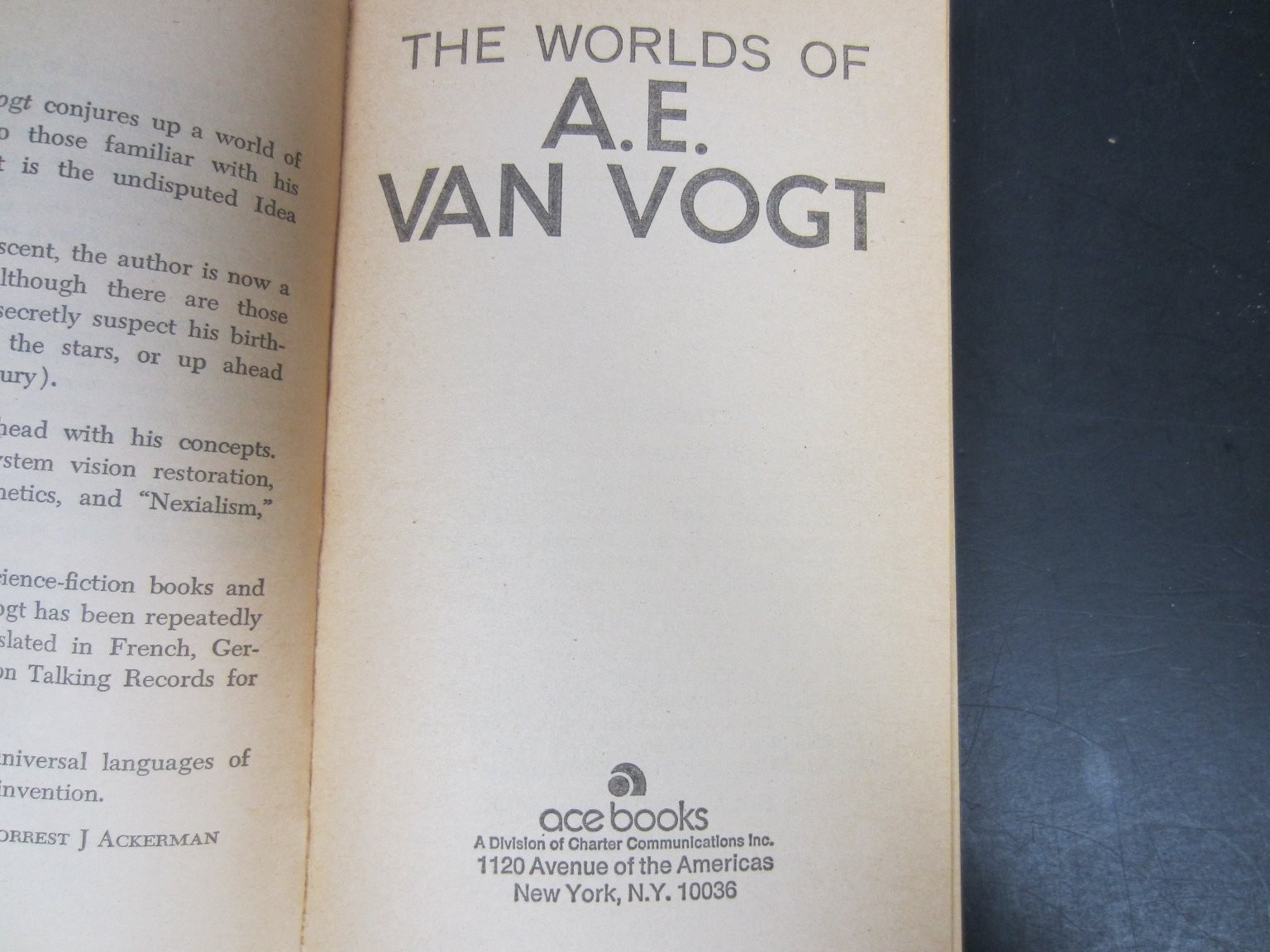 The Worlds of A.E. Van Vogt 1974 First Ace Printing Science Fiction Ace Books PB
