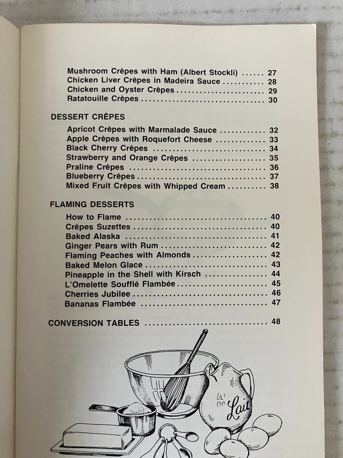 Crêpes & Flaming Desserts Irena Chalmers 1976 Cookbook French Cuisine Potpourri