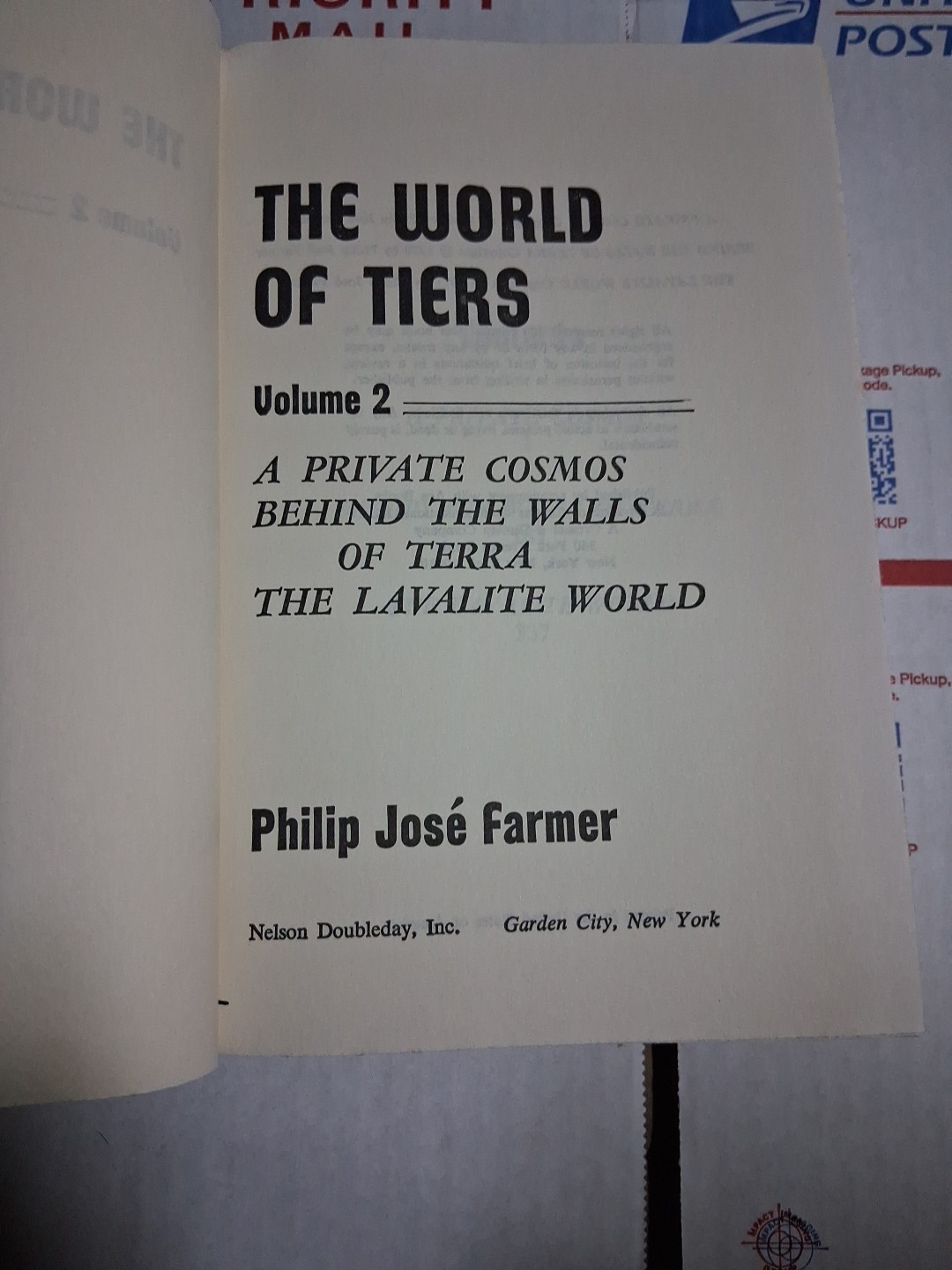 THE WORLD OF TIERS Vol 1 & 2 by Philip Jose Farmer Book Club Edition HC/DJ Set