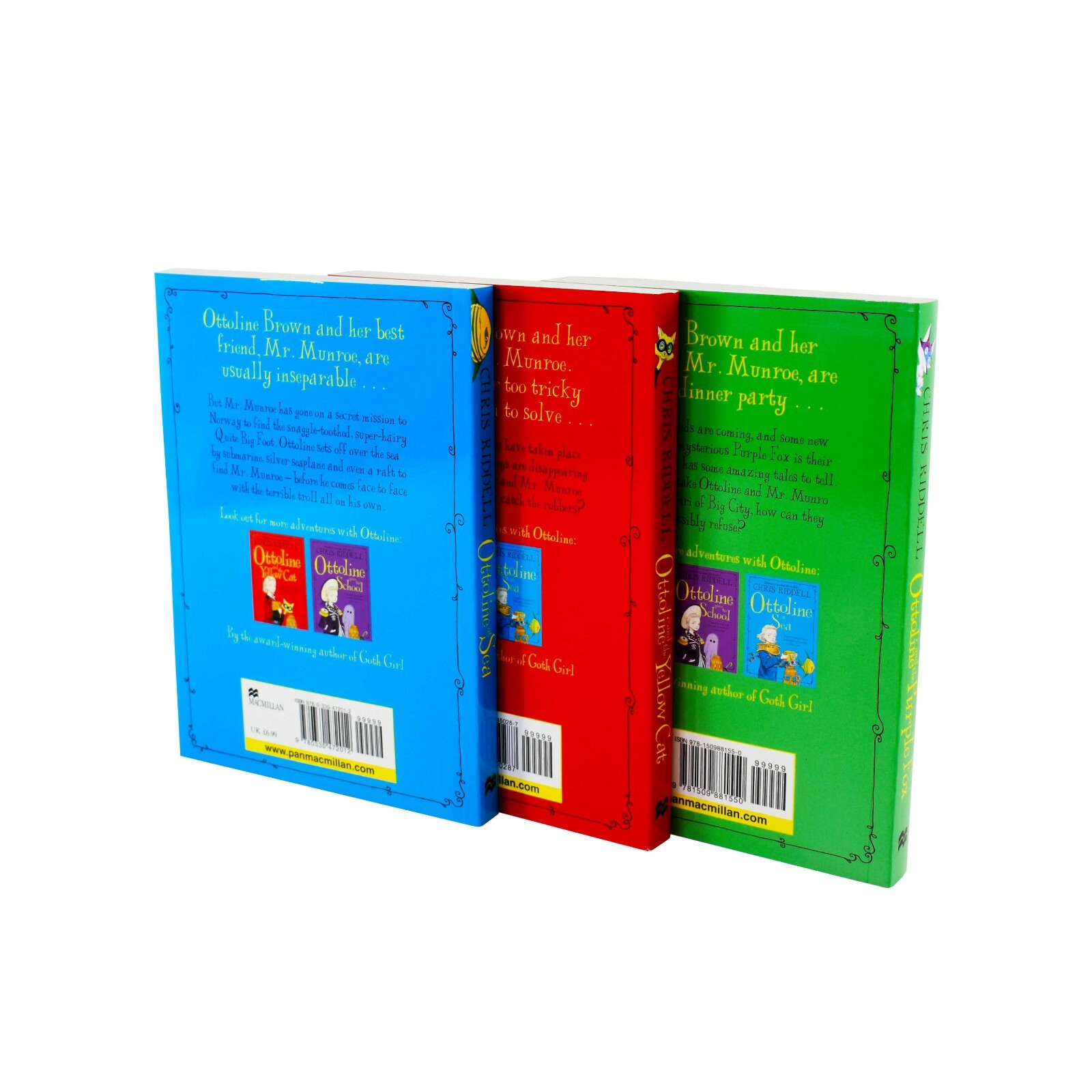 Ottoline Series 3 Books Children Collection Paperback Set By Chris Riddell