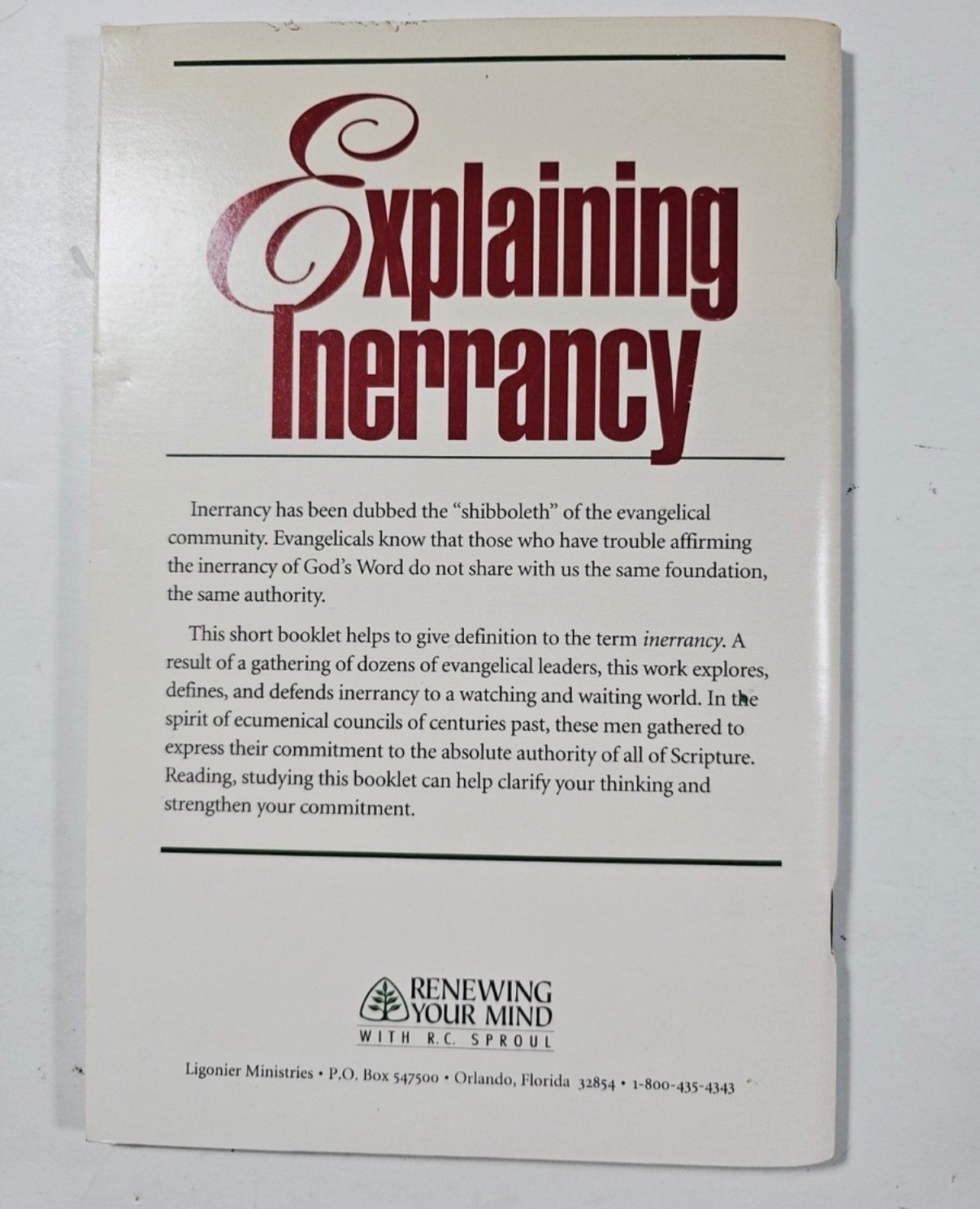 Explaining Inerrancy by R. C. Sproul