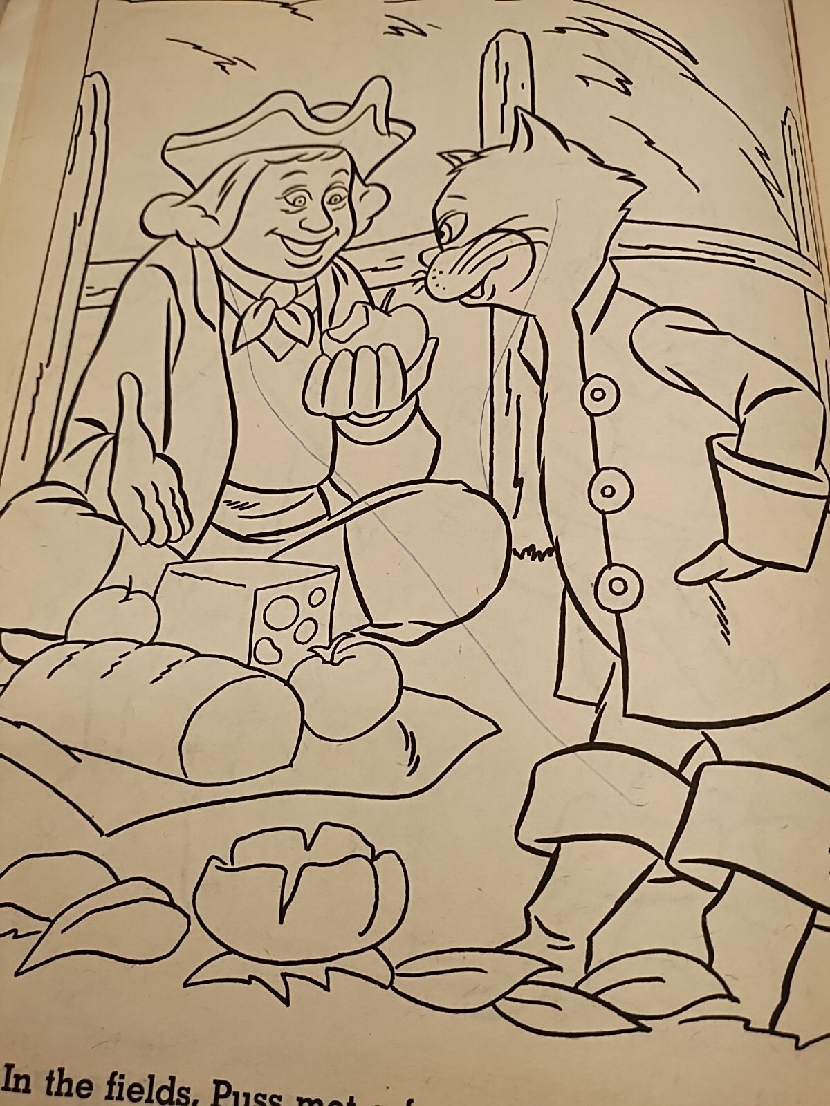 *16 Pages Used*1970s Puss In Boots Giant Coloring Book